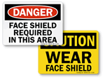 Face Shield Required In This Area Signs