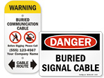 Buried Fiber Optic Cable Signs