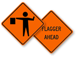 Flagger Signs for Road Construction
