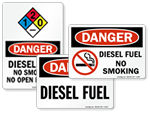 Diesel Fuel No Smoking Signs