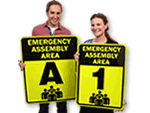 Fluorescent Assembly Point Signs