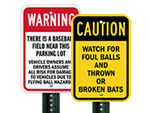 Foul Ball Warning Signs