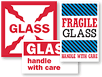 Fragile Glass Shipping Labels