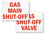 Gas Shut off Label