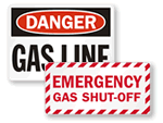 Gas Shut Off Signs