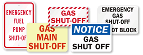 Gas Shut Off Signs