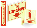 Glow-in-the-Dark Fire Extinguisher Signs