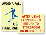 All Glowing Safety Signs