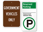 Government Vehicle Parking Signs