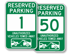 Reserved Parking Spot Signs