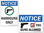 Guns Welcome Signs