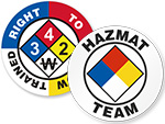 HazMat and Decon Team Hard Hat Labels
