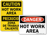 Hot Work Area Signs
