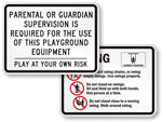 Playground Equipment Signs