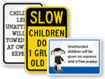 Funny Children At Play Signs