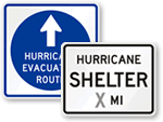 Hurricane Shelter Signs