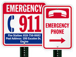 In Case of Emergency, Dial 911 Signs