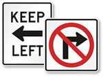 Keep Left or Right Signs