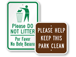 Keep Playground Clean Signs