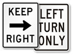 Keep Right & Keep Left Signs
