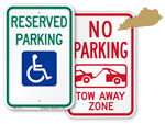 Kentucky Parking Signs, Fire Lane Signs and Other Regulated Signs