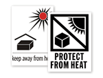 Keep Away From Heat Labels