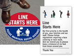 Line Starts Here Signs