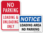 No Parking Loading Zone Signs
