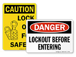 Lockout Before Use Signs