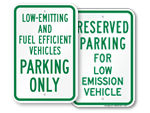 Low Emission Vehicle Parking Signs