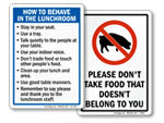 Lunchroom Etiquette Signs
