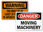 OSHA Machine Hazard Signs