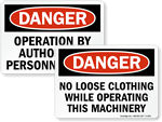 Machine Hazard Signs & Labels