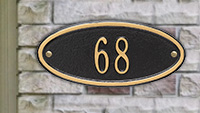 Madison Oval Architectural House Number & Lawn Plaques