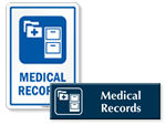 Medical Records Door Signs