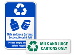 Milk and Juice Cartons Signs