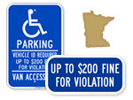 Minnesota Parking Signs, Fire Lane Signs and Other Regulated Signs