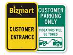 Customer Parking Signs