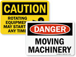 Moving Machinery Signs