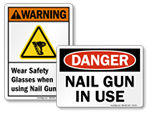 Nail Gun Safety Signs