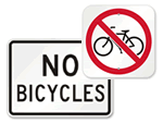 No Biking Allowed Signs