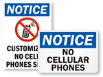 No Cell Phone Allowed Signs