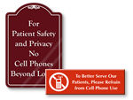 No Cell Phone Signs For Hospital