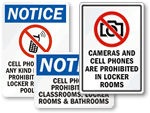 No Cell Phone In Locker Room Signs