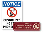 Custom No Cell Phone Signs
