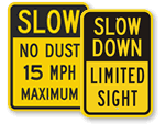 No Dust Road Signs and Dust Control Signs
