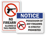 No Firearms Signs