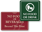 No Food or Beverages Allowed Signs