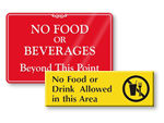 No Food or Drinks Signs
