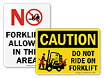 No Forklifts Signs